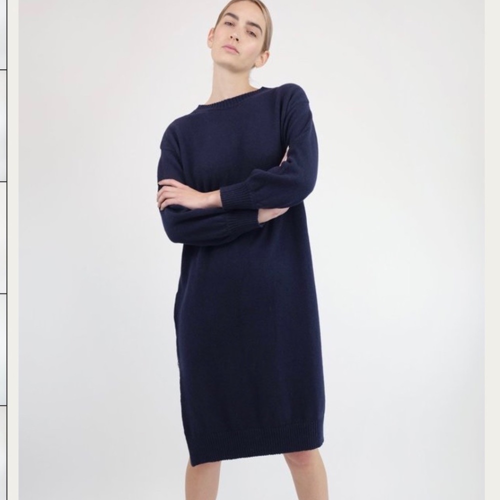 Micaela Greg Lou Sweater Dress in Midnight Blue